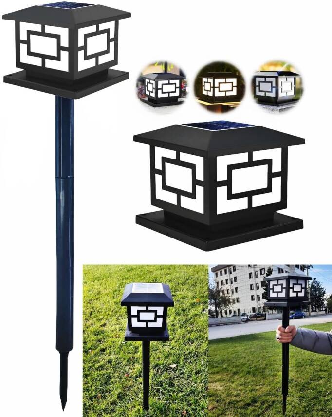 Kyrotech Güneş Enerjili 10W Set Üstü Standlı 78 CM Bahçe Aydınlatması, Su Geçirmez, 3200K-6500K, Solar Küp Armatür, 2 Modlu (Beyaz-Gün Işığı), Veranda, Çit, Bahçe Duvarı Küp Aydınlatma 165×110 mm - 1