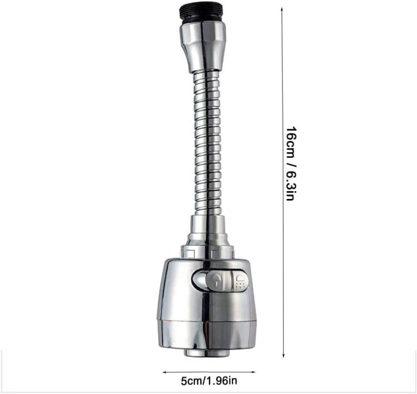 Kyrotech Hortumlu 360° Dönebilen 3 Kademeli Tasarruflu Musluk Başlığı – Paslanmaz Mutfak, Banyo ve Lavabo için Su Tasarrufu Sağlayan Krom Kaplama Başlık, ABS Malzeme, Ofis ve Ev Uyumu, Kolay Montajlı - 3