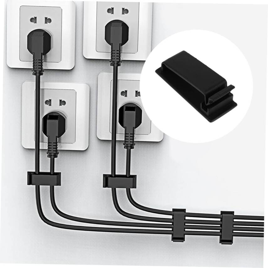 Kyrotech Kablo Klipsleri 4'lü Set, Kendinden Yapışkanlı Kablo Düzenleyici Tutucu, Masa Altı Duvar Yatak Başlığı için Kablo Sabitleyici, PC Bilgisayar USB Şarj Ethernet Kablo Bağı, Ev Ofis İçin - 4