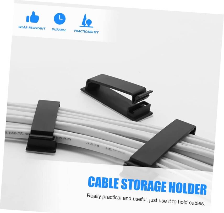 Kyrotech Kablo Klipsleri 4'lü Set, Kendinden Yapışkanlı Kablo Düzenleyici Tutucu, Masa Altı Duvar Yatak Başlığı için Kablo Sabitleyici, PC Bilgisayar USB Şarj Ethernet Kablo Bağı, Ev Ofis İçin - 7
