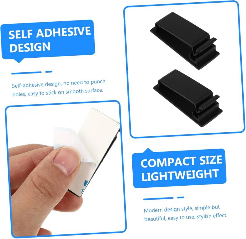 Kyrotech Kablo Klipsleri 4'lü Set, Kendinden Yapışkanlı Kablo Düzenleyici Tutucu, Masa Altı Duvar Yatak Başlığı için Kablo Sabitleyici, PC Bilgisayar USB Şarj Ethernet Kablo Bağı, Ev Ofis İçin - 6