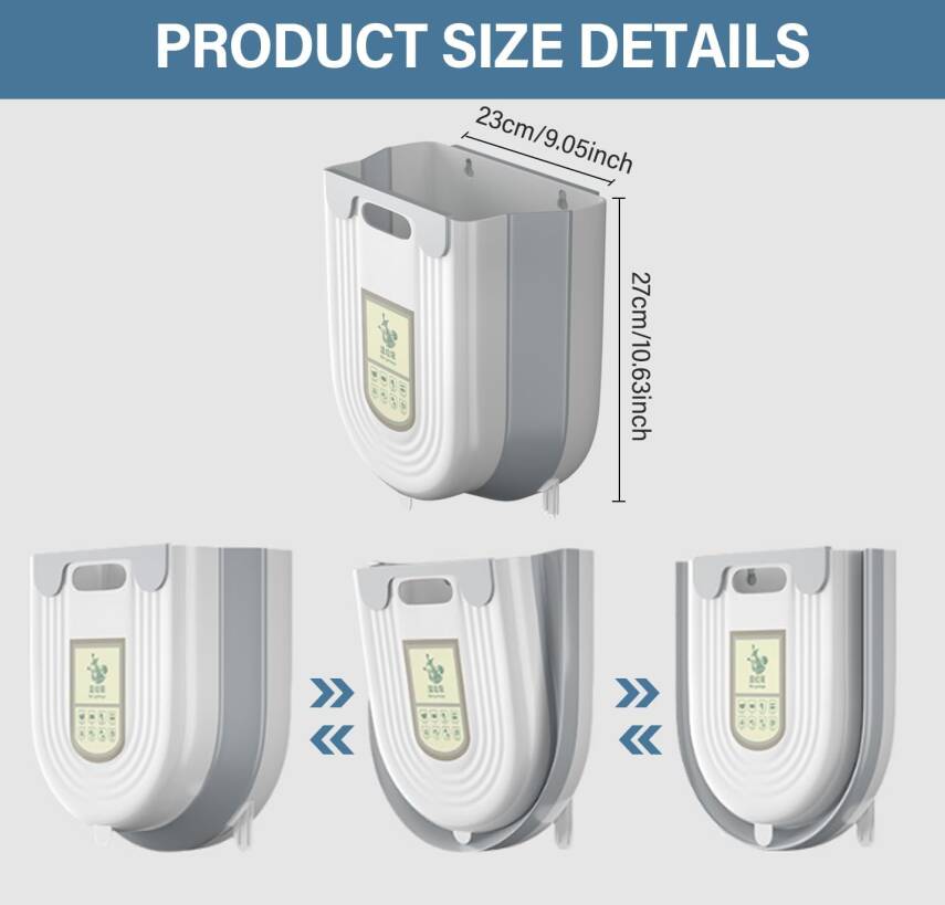 Kyrotech Katlanabilir Körüklü Mutfak Dolap İçi Çöp Kovası – 20kg Taşıma Kapasiteli, Kompakt ve Dayanıklı Atık Kutusu, Kolay Montajlı Plastik Çöp Kovası, Pratik ve Hijyenik Kullanım, 13x22x25 cm - 8