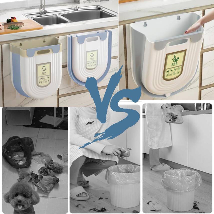 Kyrotech Katlanabilir Körüklü Mutfak Dolap İçi Çöp Kovası – 20kg Taşıma Kapasiteli, Kompakt ve Dayanıklı Atık Kutusu, Kolay Montajlı Plastik Çöp Kovası, Pratik ve Hijyenik Kullanım, 13x22x25 cm - 5