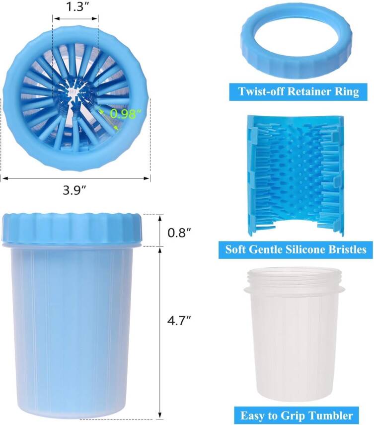 Kyrotech Köpek Pati Temizleme Kupası – Silikon Fırçalı Ayak Temizleyici Kupa – Taşınabilir, Su ile Yıkanabilir, Nazik Temizlik Sunan Küçük Boy Pati Yıkama Kabı – Evde ve Dışarıda Hijyen için Evcil Hayvan Akses - 8