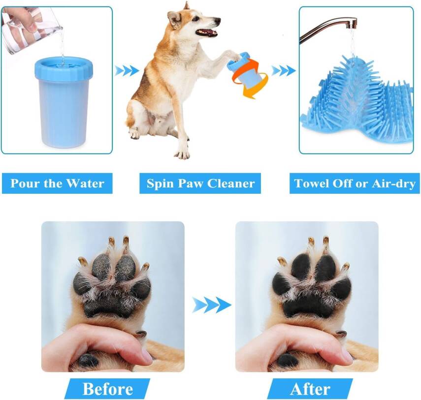 Kyrotech Köpek Pati Temizleme Kupası – Silikon Fırçalı Ayak Temizleyici Kupa – Taşınabilir, Su ile Yıkanabilir, Nazik Temizlik Sunan Küçük Boy Pati Yıkama Kabı – Evde ve Dışarıda Hijyen için Evcil Hayvan Akses - 3