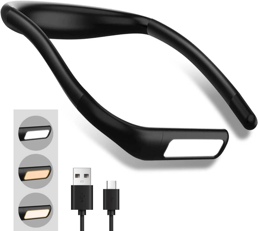 Kyrotech LED Boyun Okuma Lambası, Yatak Kitap Işığı, Şarjlı, Ayarlanabilir Parlaklık Masa Lambası, Bükülebilir Kollara, 3 farklı Renk Modu, Bakım, Onarım, Gece Koşusu, Yürüyüş, Örgü, Kamp, Makyaj için Uygundur - 2