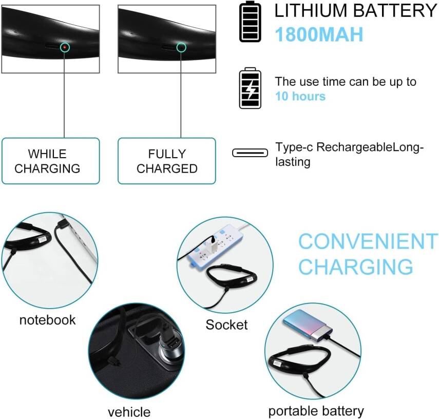Kyrotech LED Boyun Okuma Lambası, Yatak Kitap Işığı, Şarjlı, Ayarlanabilir Parlaklık Masa Lambası, Bükülebilir Kollara, 3 farklı Renk Modu, Bakım, Onarım, Gece Koşusu, Yürüyüş, Örgü, Kamp, Makyaj için Uygundur - 7