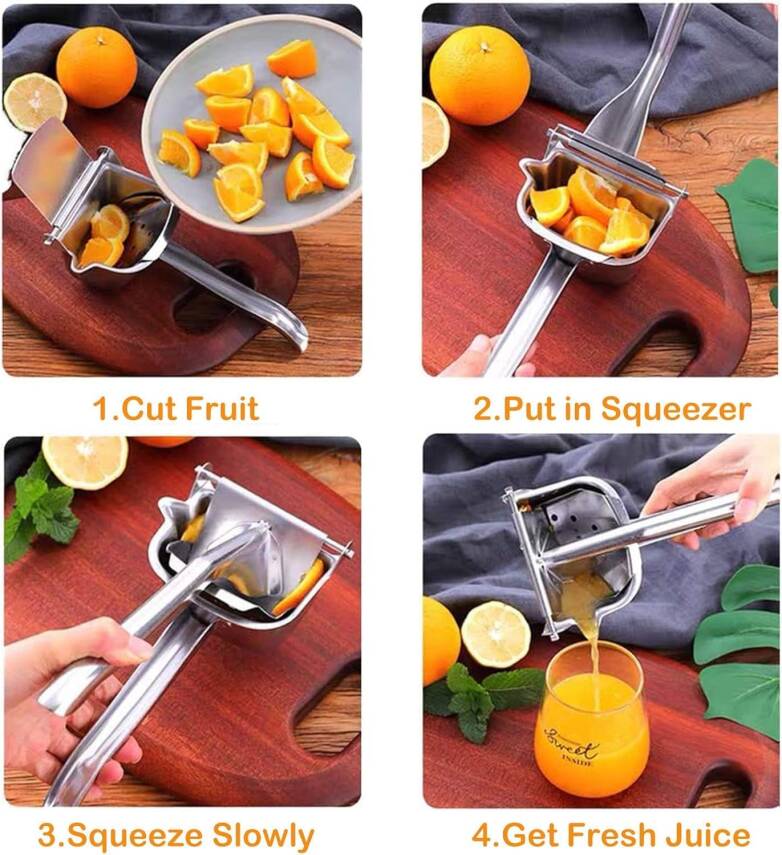 Kyrotech Manuel Katı Meyve Sıkacağı, Ağır Hizmet Tipi Tek Presli Limon Sıkacağı Premium Kalite Metal Alüminyum Alaşımlı El Sıkacağı Elma, Portakal, Üzüm, Greyfurt için Meyve Sıkacağı - 3