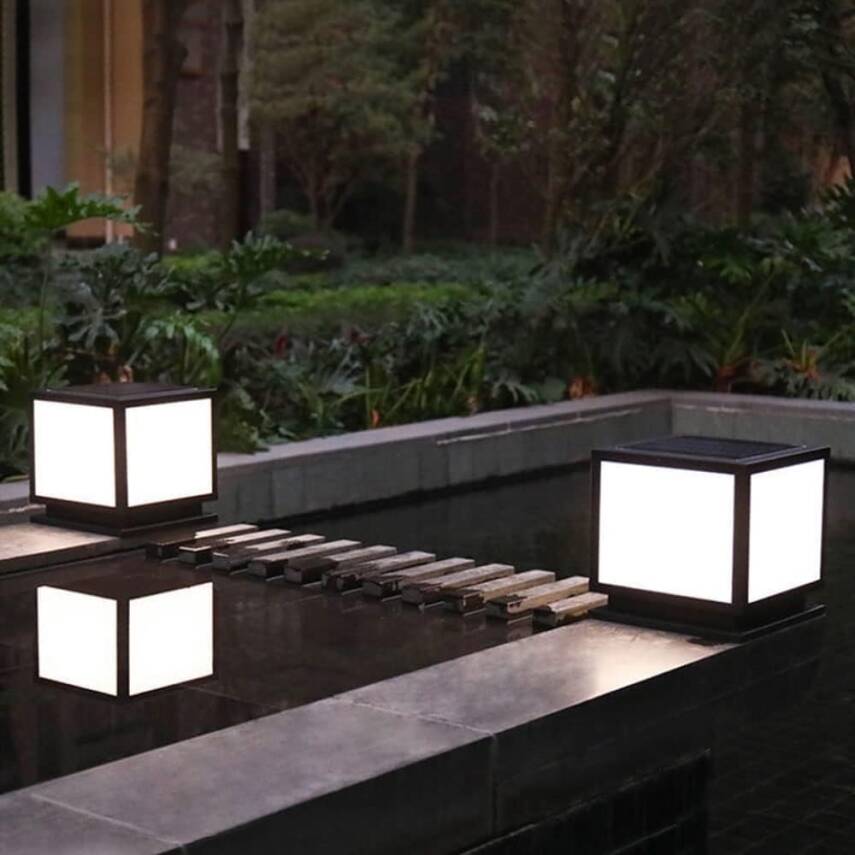 Kyrotech Set Üstü KARE Solar LED Bahçe Lambası 60W, Güneş Enerjili + 220V Elektrikli Hibrit, E27 Duy, Fotoselli, Uzaktan Kumandalı, 3 Modlu Işık, IP65 Su Geçirmez, Uzun Ömürlü Bahçe Aydınlatma Armatürü - 7