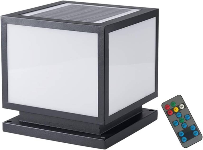 Kyrotech Set Üstü KARE Solar LED Bahçe Lambası 60W, Güneş Enerjili + 220V Elektrikli Hibrit, E27 Duy, Fotoselli, Uzaktan Kumandalı, 3 Modlu Işık, IP65 Su Geçirmez, Uzun Ömürlü Bahçe Aydınlatma Armatürü - 3