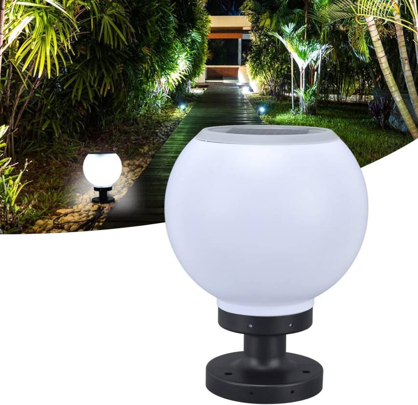 Kyrotech Set Üstü KÜRE Solar LED, Bahçe Lambası 30W, Güneş Enerjili+220V Elektrikli Hibrit, E27 Duy, Fotoselli, Uzaktan Kumandalı, 3 Modlu Işık, IP65 Su Geçirmez | Uzun Ömürlü Bahçe Aydınlatma Armatürü - 1