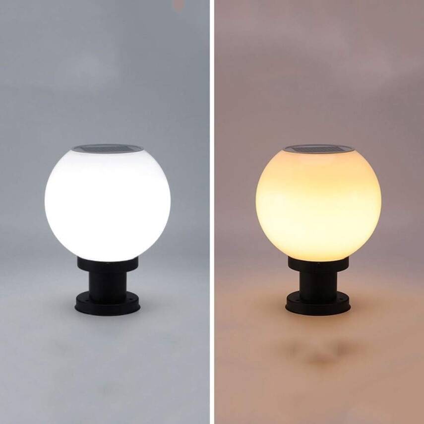 Kyrotech Set Üstü KÜRE Solar LED, Bahçe Lambası 60W, Güneş Enerjili+220V Elektrikli Hibrit, E27 Duy, Fotoselli, Uzaktan Kumandalı, 3 Modlu Işık, IP65 Su Geçirmez | Uzun Ömürlü Bahçe Aydınlatma Armatürü - 7