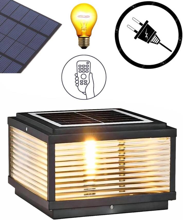 Kyrotech Set Üstü Solar LED Bahçe Lambası 60W, Güneş Enerjili+220V Elektrikli Hibrit | E27 Duy | Fotoselli | Uzaktan Kumandalı | 3 Modlu Işık | IP65 Su Geçirmez | Uzun Ömürlü Bahçe Aydınlatma Armatürü - 2