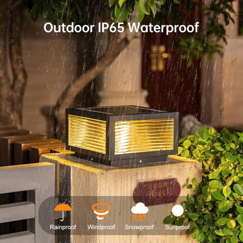Kyrotech Set Üstü Solar LED Bahçe Lambası 60W, Güneş Enerjili+220V Elektrikli Hibrit | E27 Duy | Fotoselli | Uzaktan Kumandalı | 3 Modlu Işık | IP65 Su Geçirmez | Uzun Ömürlü Bahçe Aydınlatma Armatürü - 7