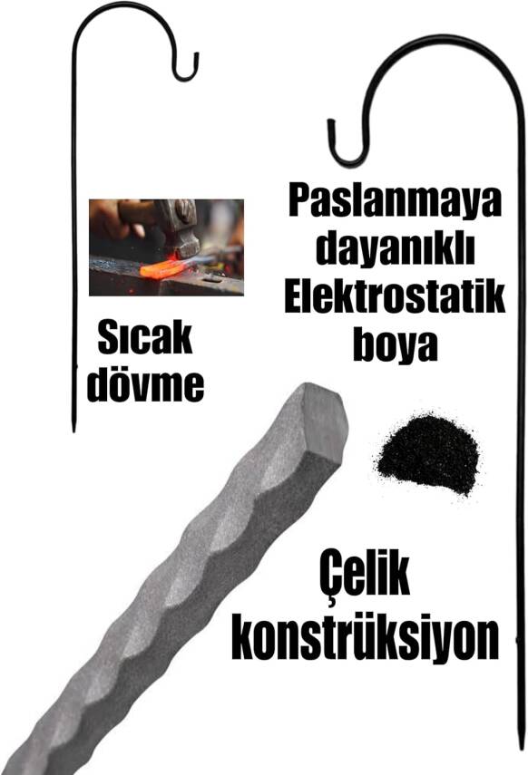 Kyrotech Solar Güneş Enerjili Led Işık Asılabilir Fener Süs Bahçe Veranda Balkon Dekorasyon Lambası 1.15 Metre - 2