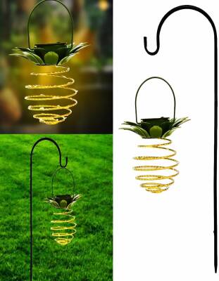 Kyrotech Solar Güneş Enerjili Led Işık Asılabilir Fener Süs Bahçe Veranda Balkon Dekorasyon Lambası 1.15 Metre - Kyrotech