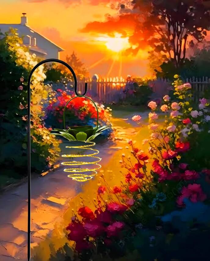 Kyrotech Solar Güneş Enerjili Led Işık Asılabilir Fener Süs Bahçe Veranda Balkon Dekorasyon Lambası 1.15 Metre - 5