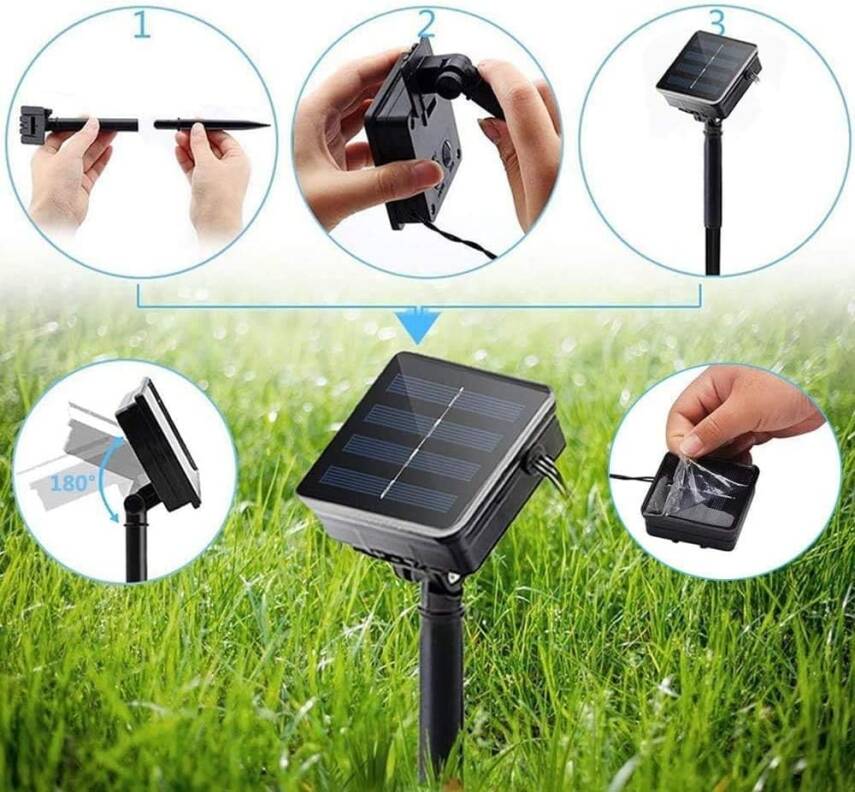 Kyrotech Solar Güneş Enerjili RGB 100 Led, 12 Metre,8 Modlu, Peri Led Bahçe, Veranda, Avlu, Balkon, Havuz Kenarı, Düğün, Parti, Peyzaj Aydınlatma Su Geçirmez Lamba - 3