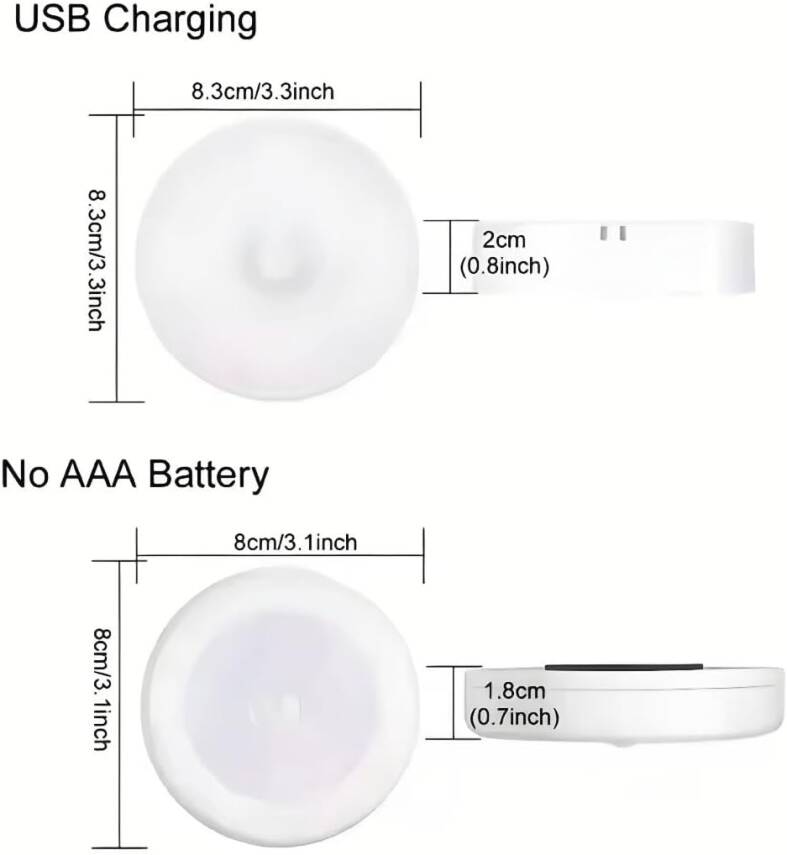 Kyrotech Usb Şarjlı Hareket Sensörlü Otomatik 8 Led Aydınlatma Işık Mıknatıslı Koridor, Banyo, Dolap, Merdiven, Gece Lambası, Mutfak, Balkon Dekorasyonu, Amber Renk 4000K Günışığı Delme Gerektirmez - 27