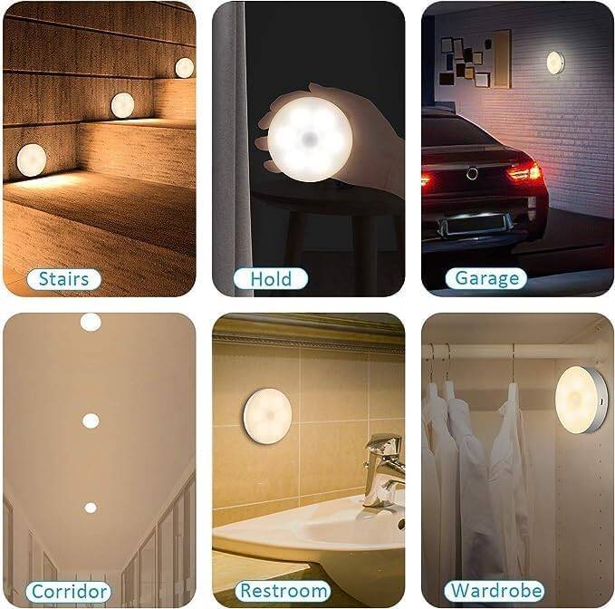 Kyrotech Usb Şarjlı Hareket Sensörlü Otomatik 8 Led Aydınlatma Işık Mıknatıslı Koridor, Banyo, Dolap, Merdiven, Gece Lambası, Mutfak, Balkon Dekorasyonu, Amber Renk 4000K Günışığı Delme Gerektirmez - 32