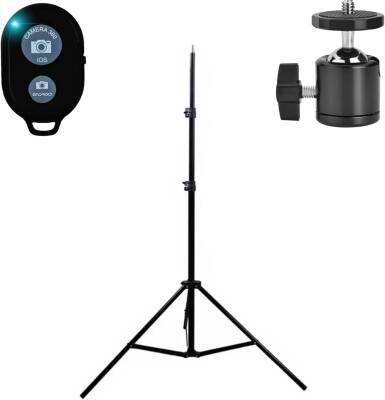 Tablet Ve Telefon Tutucu Bluetooth Kumandalı 2 Metre Metal Tripod Ayaklı 360 Derece Mafsal - Kyrotech