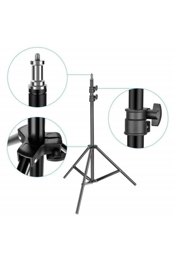 Tripod 2 Metre Ateş Ölçer Tripod Kamera Tripod ışık Ayağı Tripod Monopod - 5