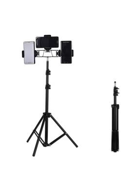 Tripod 2 Metre Telefon Tutucu Tripod Ayak 3 Adet Telefon Tutucu 1 Adet Multi Pozisyon Adaptör - Kyrotech